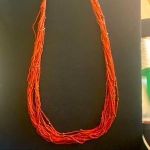 Multistrand crocheted beaded necklace